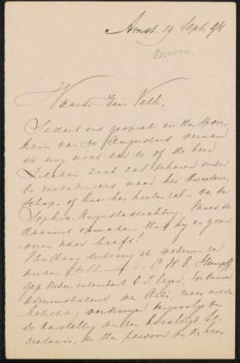 Letter to Jan Veth