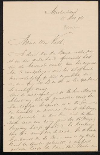 Letter to Jan Veth