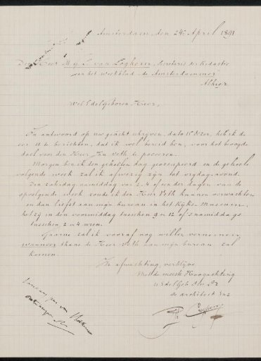 Letter to Martinus Gesinus Lambert van Loghem