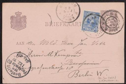 Postcard to Jan Veth