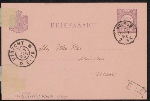 Postcard to Etha Fles