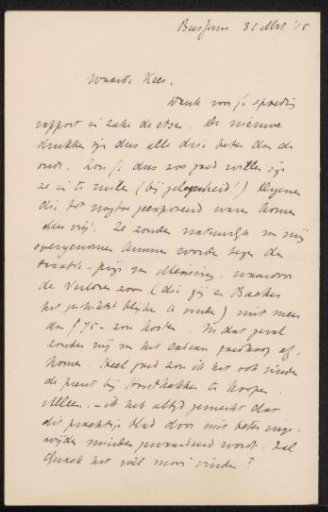 Letter to Cornelis Gerardus 't Hooft