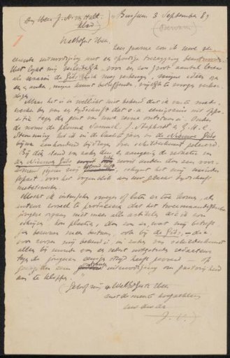 Letter to Jacob Nicolaas van Hall