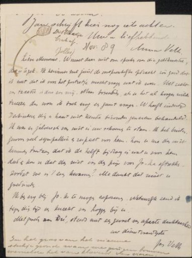 Letter to Jacoba Cornelia Jolles-Singels