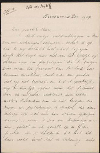 Letter to Wouter Nijhoff