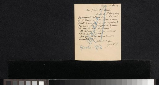 Letter to F.E. Posthumus Meyjes