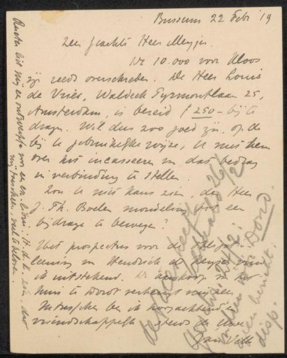 Letter to F.E. Posthumus Meyjes