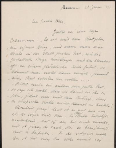 Letter to F.E. Posthumus Meyjes