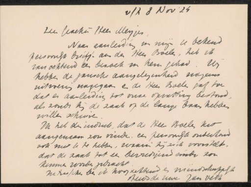 Letter to F.E. Posthumus Meyjes