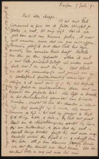 Letter to Chap van Deventer