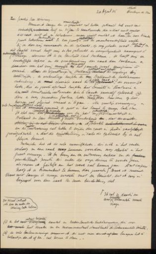 Draft letter to Henri Pierre Leonard Wiessing