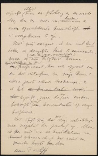 Draft letter to Jan Kalff