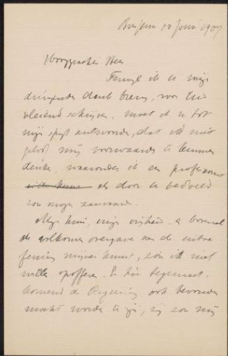 Draft letter to Albert Cornelis Vreede