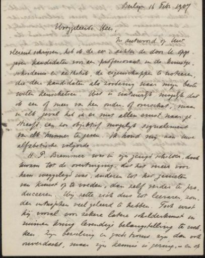 Letter to Samuel Muller (1848-1922)