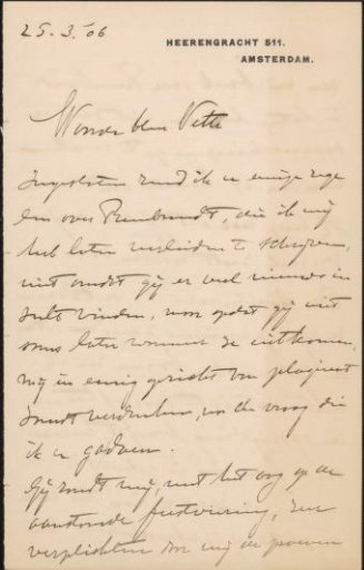Letter to Jan Veth