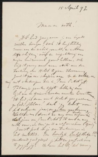 Letter to Jan Veth