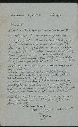 Letter to Jan Veth
