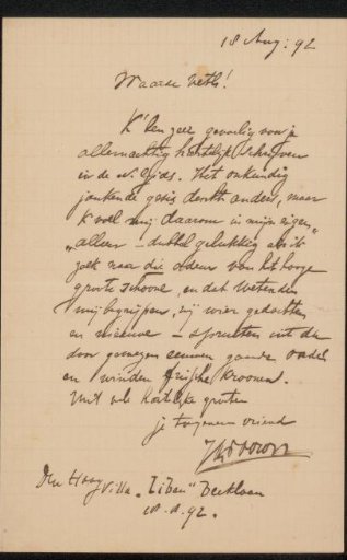 Letter to Jan Veth