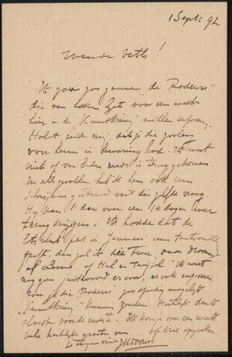 Letter to Jan Veth