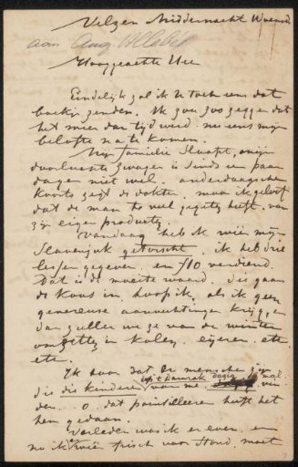 Letter to an unknown person, possibly August Allebé