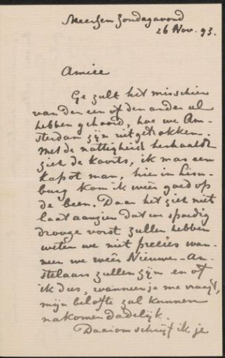 Letter to Jan Veth