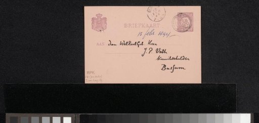 Postcard to Jan Veth