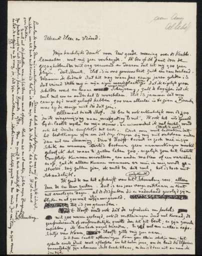 Letter to an unknown person, possibly August Allebé