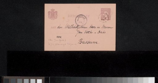 Postcard to Jan Veth and Anna Dorothea Dirks