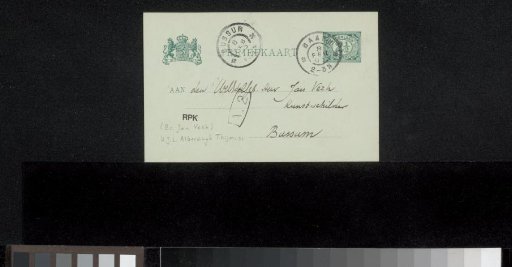 Postcard to Jan Veth