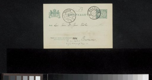 Postcard to Jan Veth