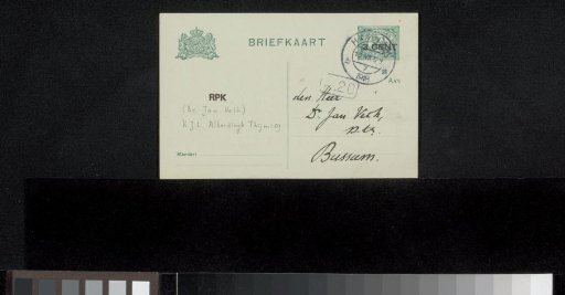 Postcard to Jan Veth