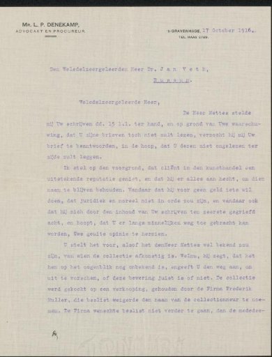 Letter to Jan Veth