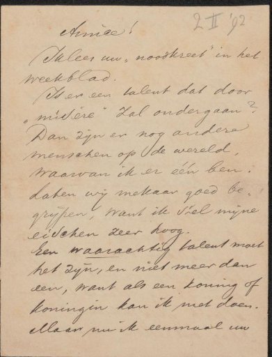Letter to Jan Veth