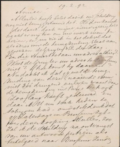 Letter to Jan Veth