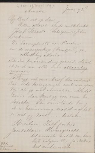 Letter to Jan Veth