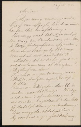 Letter to Jan Veth