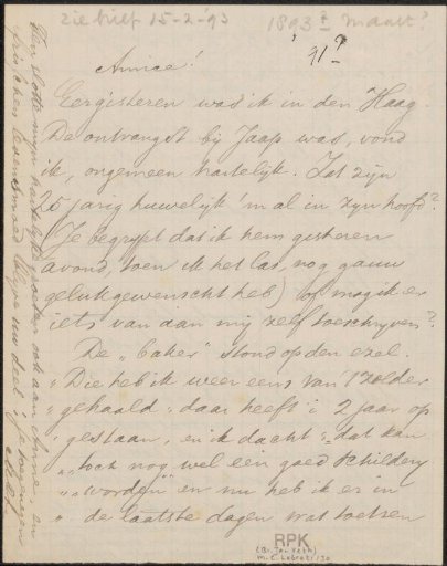 Letter to Jan Veth
