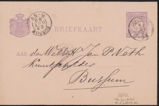 Postcard to Jan Veth