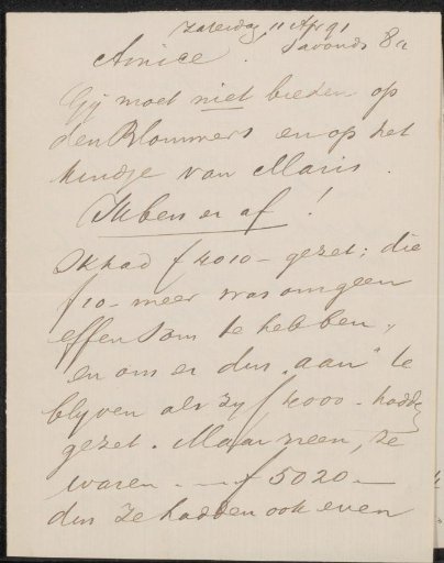 Letter to Jan Veth