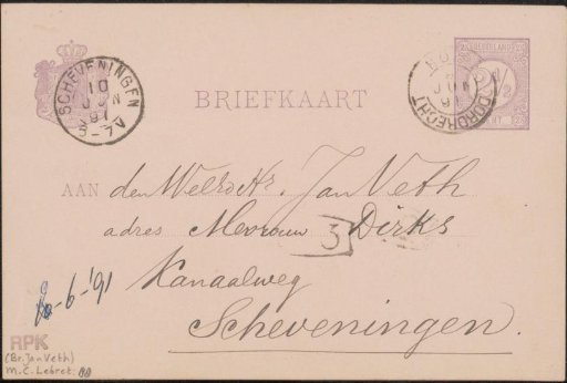 Postcard to Jan Veth