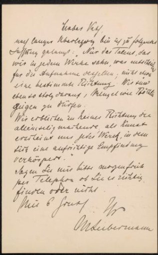 Letter to Jan Veth