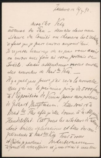 Letter to Jan Veth