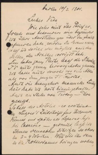 Letter to Jan Veth