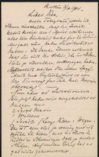 Letter to Jan Veth