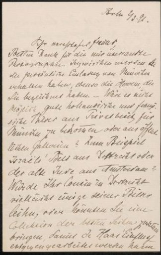Letter to Jan Veth