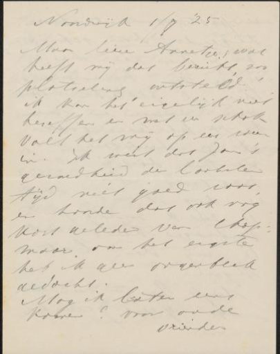 Letter to Anna Dorothea Dirks