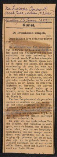 Newspaper clipping from the Jan Veth archive