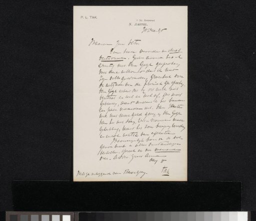 Letter to Jan Veth