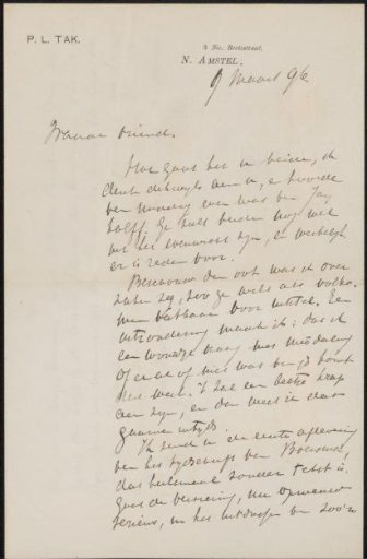 Letter to Jan Veth
