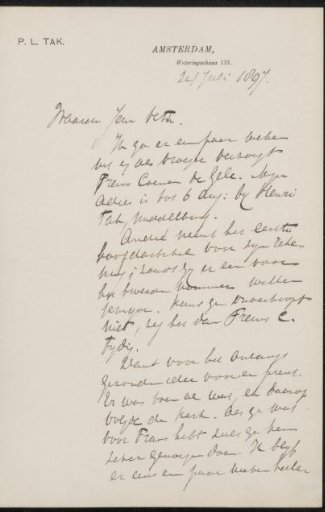Letter to Jan Veth